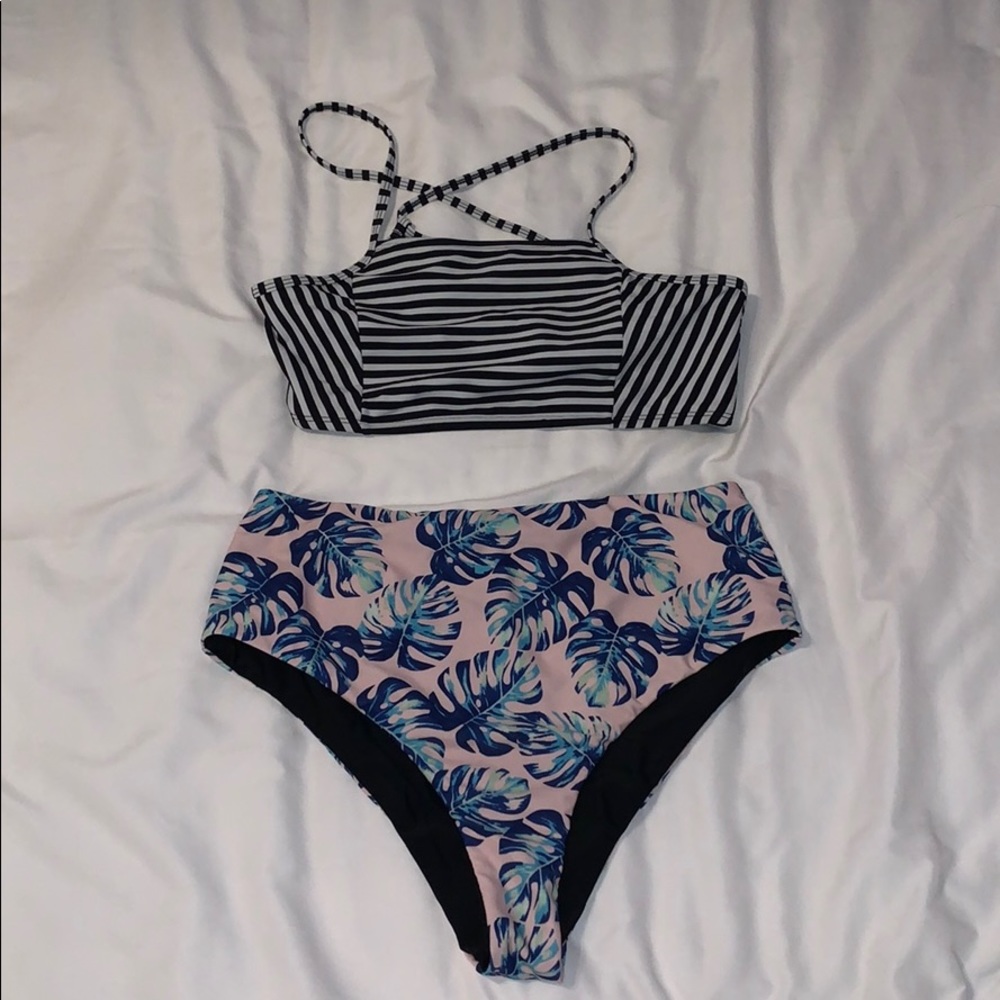 High waisted bathing suit